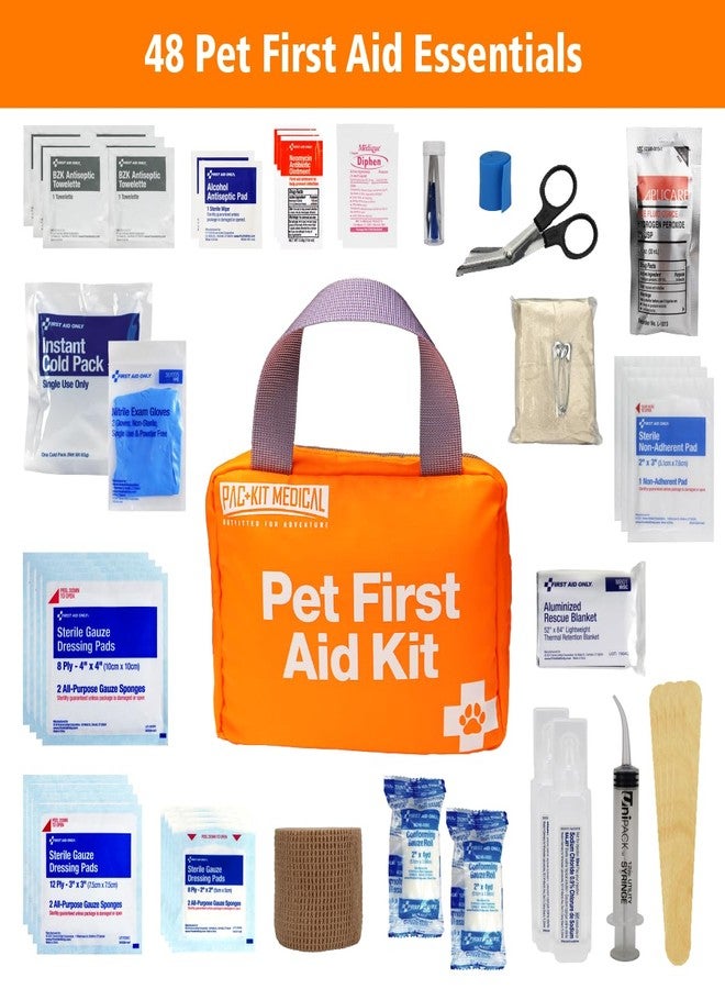 First Aid Only Pac-Kit Pet First Aid Kit for Dogs, Cats, and Other Animals in Soft-Sided Organized Zipper Case, 48 Pieces - Image 2